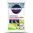 Ecozone Anti-Bacterial Multi-Surface Wipes, Biodegradable Moist Wet Anti Bac Disposable Cleaning Cloths, Sanitising Worktop Natural Vegan Friendly Non Toxic Wipes, Aloe Vera & Cucumber (40 Pack)