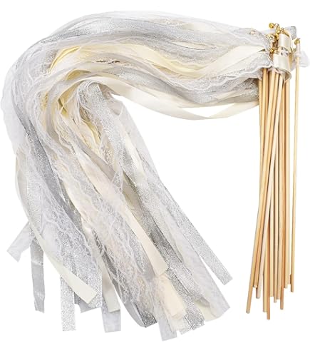 Hochzeits-Wedding Wands Mit Glöckchen - 30 Stück Seidenband-Luftschlangen Für Feiern