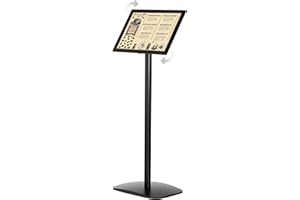 DISPLAY SALES Espositore Informativo per Formati A4 | Elegante Supporto Pubblicitario Nero | Espositore A4 Verticale/Orizzontale | Totem Pubblicitario da Terra per Cartelli e Menu