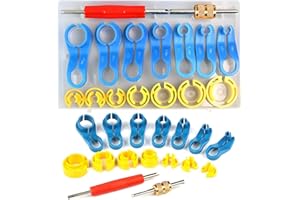 JNNJ 16Pcs Kit de Desmontaje del Tubo de Combustible del Coche, Herramienta de Manguera de Desconexión Rápida de Línea de Combustible, Universal AC Línea de Tuberías Herramientas Desconexión