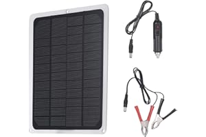 Decdeal Solarmodul DC12V 10W Solarpanel mit USB Anschluss Autoladegerät Gebühr für 12V Akku Tragbares Zubehör für Outdoor Camping Wandern Angeln Klettern