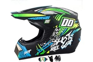 MTQCBDHY Casques Motocross Enfant Et Adulte Set, Casque De Cross VTT, Casques Cycliste Motocross Adulte, Protection Enduro Casque Moto pour Scooter Chopper Quad Casque De Moto Homme Et Femme