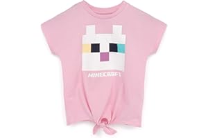 VANILLA UNDERGROUND Minecraft T Shirt Girls Kitty Front Tie Pink Gamer tee Regalo para niños