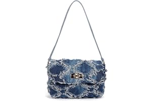 EVEOUT Denim Raute Schultertasche Retro Damen Klassische Jeans Handtaschen Mode Henkeltaschen für Frauen