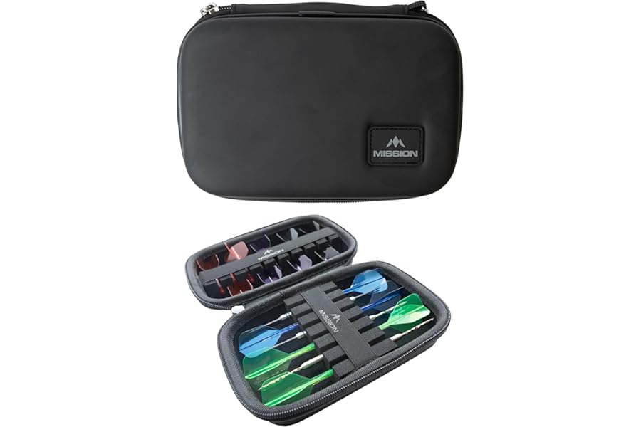 Mission Darts | Force 90 | EVA Case | Black | Strong Protection | Darts Case/Storage Wallet.