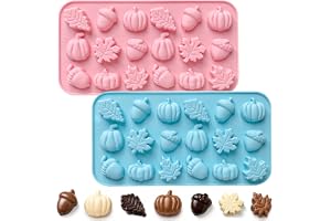 Höst silikon chokladformer, pumpa silikonform, 2 stycken höstsilikonformar med lönnblad, ekollonmönster, halloween silikonfor
