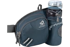 WATERFLY Torba biodrowa z uchwytem na butelkę, dla kobiet i mężczyzn, oddychająca, sportowa, do biegania, jazdy na rowerze, kempingu, wspinaczki, podróży, wędrówek, joggingu, treningu psów,