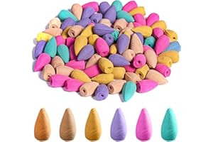 WNV Backflow Incense Cones, 60 PCS Incense Cones Burner for Incense Holder, 10 Simply Scented for Incense Waterfall Burner, Incense Cones Backflow for Meditation and Relaxation
