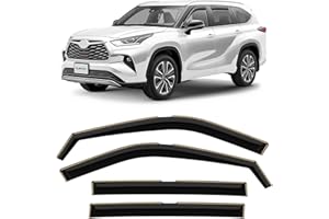 CLIM ART Deflectores de Aire para/compatible con Toyota Highlander 2019-2025 - Deflectors Ventanilla - Accesorios Coche - Derivabrisas - Deflectores de Viento - Cortavientos Ventana Coche - Integr 4ud