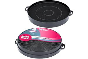 McFilter I 2x filtre à charbon actif Ø 210mm pour hotte aspirante adapté pour Constructa 00353121, Bosch/Neff DHZ5140, Bauknecht 481281718524 AEG/Juno 902979371/9 - Filtres pour hotte aspirante