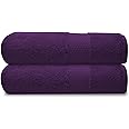 Towelogy® Premium Large Hand Towels Set 100% Combed Ring Spun Cotton Quick Dry & Super Absorbent Hotel Quality Multipurpose for Bathroom Spa Gym & Travel Size 50x85cm (Purple Aubergine, Pack Of 2)