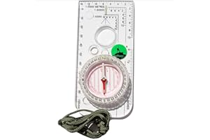 ECOPOWER SPORTS Navigation Explorer Compass For Expedition & Orienteering Perfect For Mountaineering or Hiking. Baseplate Liquid Filled, With Romer Scales & Lanyard.