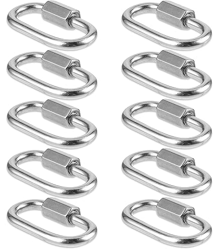 Lot De 16 Mousquetons à Vis En Acier Inoxydable 304 - M4, Charge 227kg | Pour Camping, Randonnée, Bricolage, Sécurité
