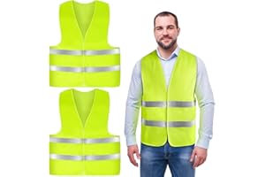 AYBUY Chaleco Reflectante, Chaleco de Seguridad, Emergencia verdeChaleco, Fluorescente Chaleco Reflectante, Chaleco de Seguridad de Alta Visibilidad para Correr, Conductor, Limpiadores