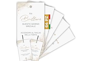 ECHOPRINTS Etichette Scintille Luminose Matrimonio 64pz MADE IN ITALY - Biglietti Stelline Scintillanti in Cartoncino di Alta Qualità - Decorazioni Matrimonio Idee Originali (Scintille NON Incluse) (ES-01)
