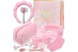 DIBUEUPP Skincare Kit,Rutina Facial,10 PCS Cuidado Mujer Kit,Regalos Originales para Mujer con Gua Sha Piedra,Calcetines,Kit Bellezza Regalo Cumpleaños o Festividades de Mamás, Hijas, Mejores Amigas y Novias