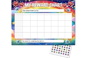 GIFTS AND TEMPTATIONS A4 Children's Star Reward Chart with 77 Star Stickers, 21cm x 29.7cm