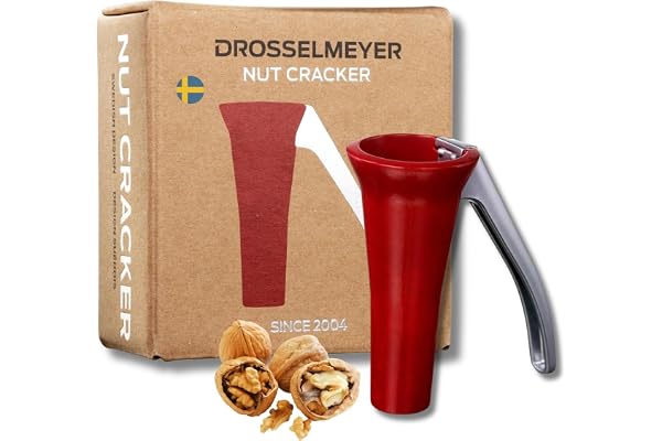 Drosselmeyer Casse Noix Premium Casse-Noisettes Très Fort Robuste avec récipient pour Recueillir Les moules - Résistant Efficace avec Un Minimum d'Effort - Conçu et Produit en Suède