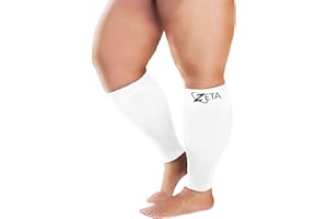 ZETA WEAR Zeta Plus Size Leg Sleeve Support Socks - The Wide Calf Compression Sleeve Women Love for Its Amazing Fit, Cotton-Rich Comfort, Graduated Compression & Soothing Relief, 1 Pair