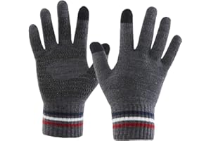 QICEDER Guanti Touch Screen Termici a maglia Uomo/Donna, Guanti Invernali per Smartphone e iPad, iPhone, Guanti da Esterno per Bici, Running, Trekking Guanti Natalizi,Guanti di coppia