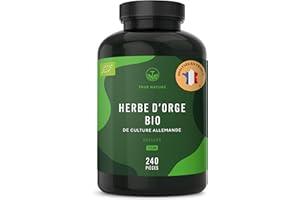 Herbe d'Orge BIO - 3.000mg - Digestion & Peau Saines - 240 Gélules - Agriculture Biologique Controlée - Vegan - Sans: Additifs, Lactose & Gluten - TRUE NATURE