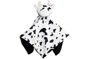 Royal Icon Super Soft Baby Comforters Baby Boys & Girls Comforter Baby Comforter Toy Elephant/Giraffe/Cow Cuddly Fleece Toy Are Ideal for New Baby Gifts and for Peaceful Sleep 19C199 (Cow)