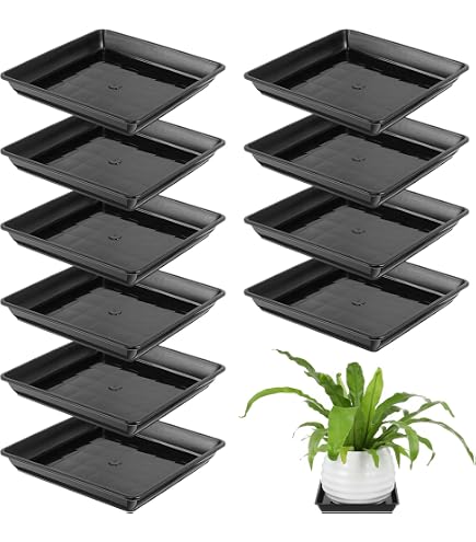 IVORYS-GARDEN Pflanzenuntersetzer – 5 Stück, 25,1x25,1 Cm, Quadratisch Mit Blumenmuster
