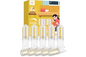 wowatt G9 LED Bulbs Dimmable Natural White 4000K, 10 Pack, 4W G9 LED Light Bulbs Equivalent to 40W G9 Halogen Bulbs, No Flicker LED G9 Bulbs,400LM, CRI＞83, AC 220-240V