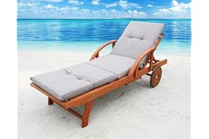 FAMOUS HOME GRASEKAMP Qualität seit 1972 Auflage Sand für Gartenliege Liegestuhl Sonnenliege Relaxliege Polster