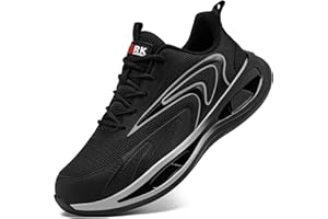 LARNMERN Scarpe Antinfortunistiche Uomo Anti-Schiacciamento Ammortizzazione Comodo Traspiranti Leggere Scarpe da Lavoro con Punta in Acciaio