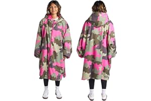 OHS Adults Drying Robe, Outdoor Waterproof Changing Robe Comfy Sherpa Privacy Robes for Women Men, Stay Dry Swimming Camping Drying Robes - S/M, L/XL