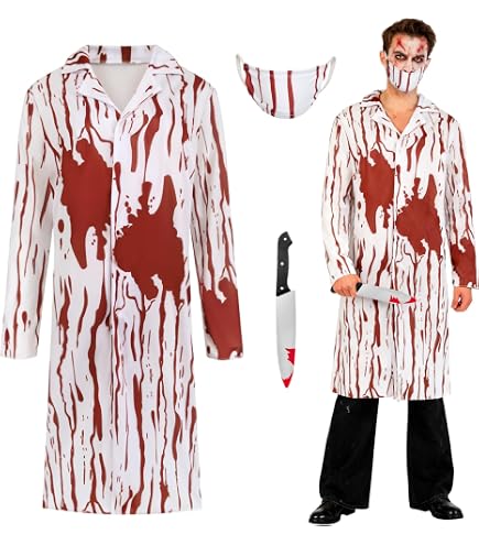 Foxxeo Blutverschmiertes Zombie Arzt Kostüm Für H Produktbild-Vorschau 8