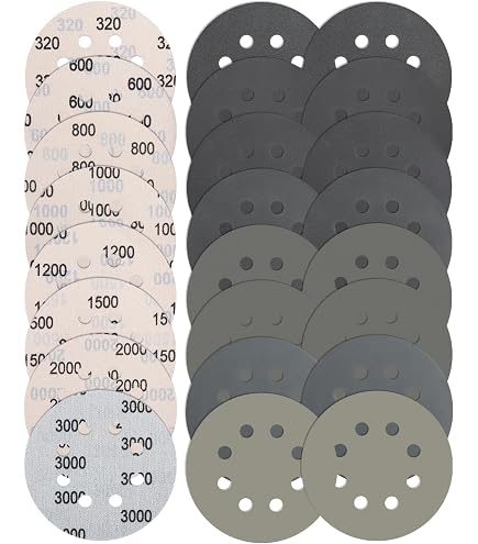 50 Stück Schleifscheiben 150 Mm – P1200 Körnung, Klett, Grün, Für Exzenterschleifer