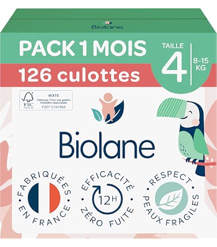 Couches écologiques Kit & Kin Taille 4 (9-14 Kg) - 128 Couches Hypoallergéniques - 7