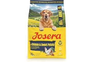 JOSERA Adult Huhn & Süßkartoffel (1 x 3 kg) | Premium Trockenfutter für ausgewachsene & sportliche Hunde mittlerer & großer Rassen | mit Erbse & ohne Kartoffel | getreidefrei | 1er Pack