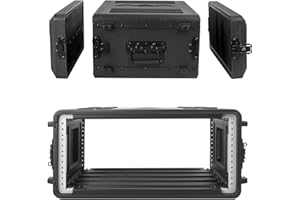 HOHIYO Rack Case, 19" Rackmount Flight Cases, 390-4U Rack Case Flight Cases, Durable HDPE Watertight Dust-Proof 390-4U Shock Mount Racks with Microphone Compartments