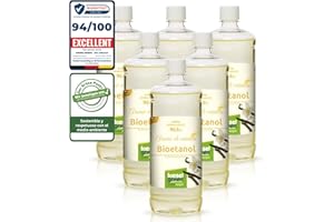 KieselGreen Bioetanol 6 x 1 litro con Fragancia para Chimenea de Etanol, Muchas Variedades – Bioalcohol como Fragancia de Ambiente – Estufas de Bioetanol, Biochimenea Etanol, Ethanol (V)