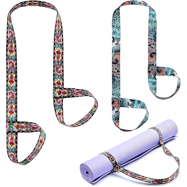 TECEUM Sangle De Tapis De Yoga Réglable 163-216 Cm – Plus De 30 Couleurs – Transport & Étirement – Coton Doux & Solide