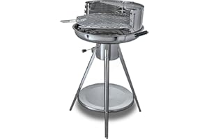 ‎ACTIVA ACTIVA Holzkohlegrill Ibiza I Premium Holzkohle Grill aus Edelstahl mit hochwertigem & verchromtem Grillrost I Robuster Kohlegrill für ein einzigartiges Grillerlebnis I inkl. Warmhalterost
