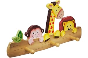 Fantasy Fields Porte-Manteau Murale Enfant Sunny Safari Bois 3 patères Crochets Mixte TD-11637A