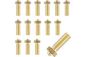 KOSHIFU Buse d'imprimante 3D 0.3mm 0.4mm 0.6mm 0.8mm 1.0mm 1.2 mm Volcano Nozzle Buses en Laiton pour Artillery Genius/Sidewinder
