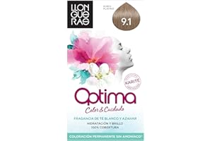 Llongueras Optima Tinte de Cabello Permanente sin Amoniaco Tono #9.1 Rubio Muy Claro Ceniza