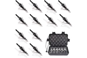 NIKA ARCHERY 12pcs Punte di Freccia da 100 grani per frecce da Caccia con Balestra per Arco da tiro con L'Arco Adulti con Scatola di immagazzinaggio