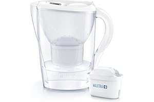 BRITA Wasserfilter Marella weiß (2,4l) inkl. 1 MAXTRA+ Filterkartusche - Filter reduziert Kalk, Chlor, Blei, Kupfer & geschmacksstörende Stoffen im Leitungswasser/schützt Küchengeräte vor Verkalkung