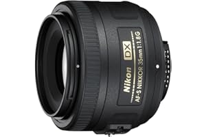Nikon AF-S DX Nikkor 35 mm f/1.8 G - Objetivo para montura F, distancia focal fija 52.5 mm, apertura f/1.8G, negro - Versión Europea