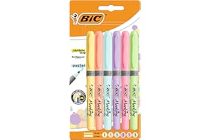Bic Highliter Grip 992561 Zakreślacz, Wielokolorowy, 6 sztuk