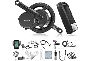 Bafang Mid Drive Motor Kit 250W 350W 500W 750W 1000W BBS01B BBS02B G340 BBS-HD G320 36V 48V 52V, Kit de Conversion de Vélos Électrique avec Max Batterie Cadre 18Ah 19,2Ah 20Ah 25Ah
