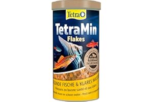 TetraMin Flakes - Mangime in fiocchi per tutti i pesci ornamentali, miscela bilanciata per pesci sani e acqua limpida, lattina da 1 L