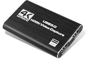 KuWFi Tarjeta de Captura Captura de Video en Vivo Captura de Juegos,Entrada 1080P 4K / 30Hz Salida Tarjeta de Captura HDMI USB3.0 Caja de grabación de Video HD 1080P.