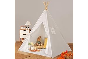 Wilwolfer Tienda De Campaña Infantil: Algodón para Bebé Plegable De Interior con Colchón Ligero y Cómodo y Bolsa De Transporte Tienda De Juego para Niñas y Niños Tienda De Juguetes para Niños